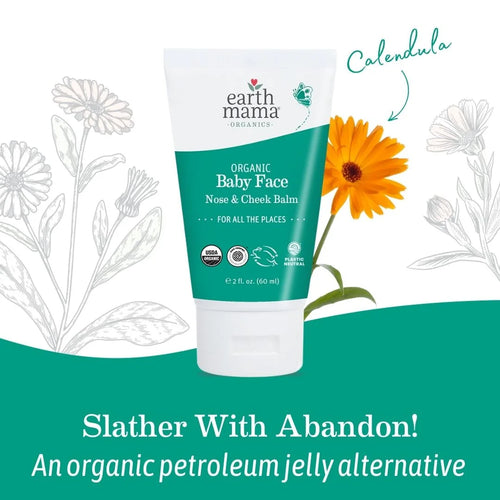 Organic Baby Face Nose & Cheek Balm, Baby Face Lotion for Dry Skin, 2 Fl Oz